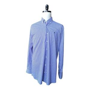 JOHNNIE-O SPORT long sleeve button up Viola striped performance SHIRT | XL
